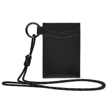 Black Knomo Id Card Holder With Lanyard Outlet | BUKSD35341