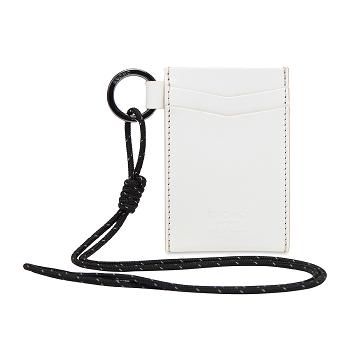 White Knomo Id Card Holder With Lanyard Outlet | BUKSO66992