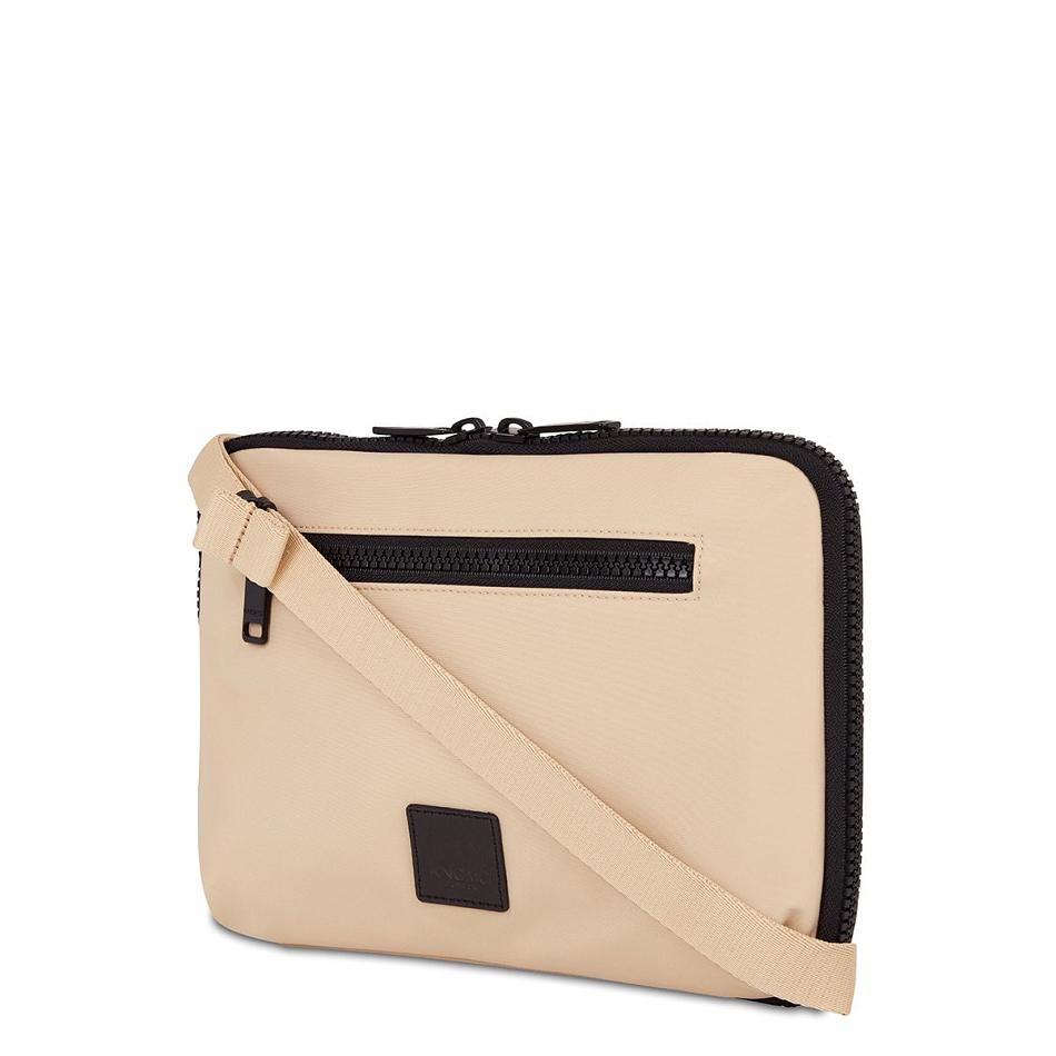 Beige Knomo Fulham X-body Organiser Rfid Bags | GUKUC12335