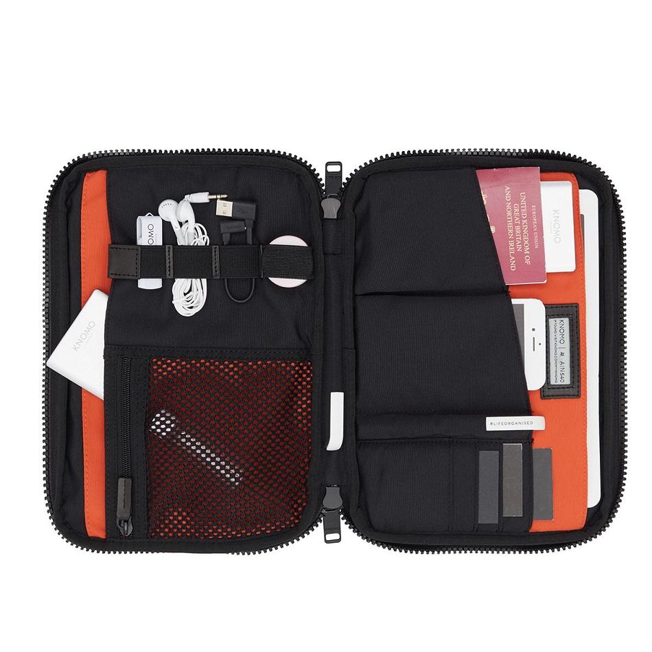 Black Knomo Fulham X-body Organiser Rfid Bags | UKEAH93243