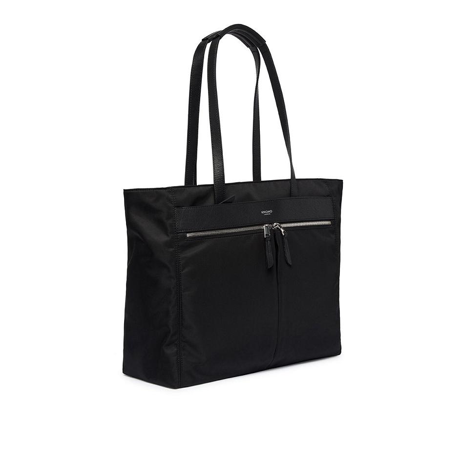 Black Knomo Grosvenor Place Tote Bags | MUKFT45475