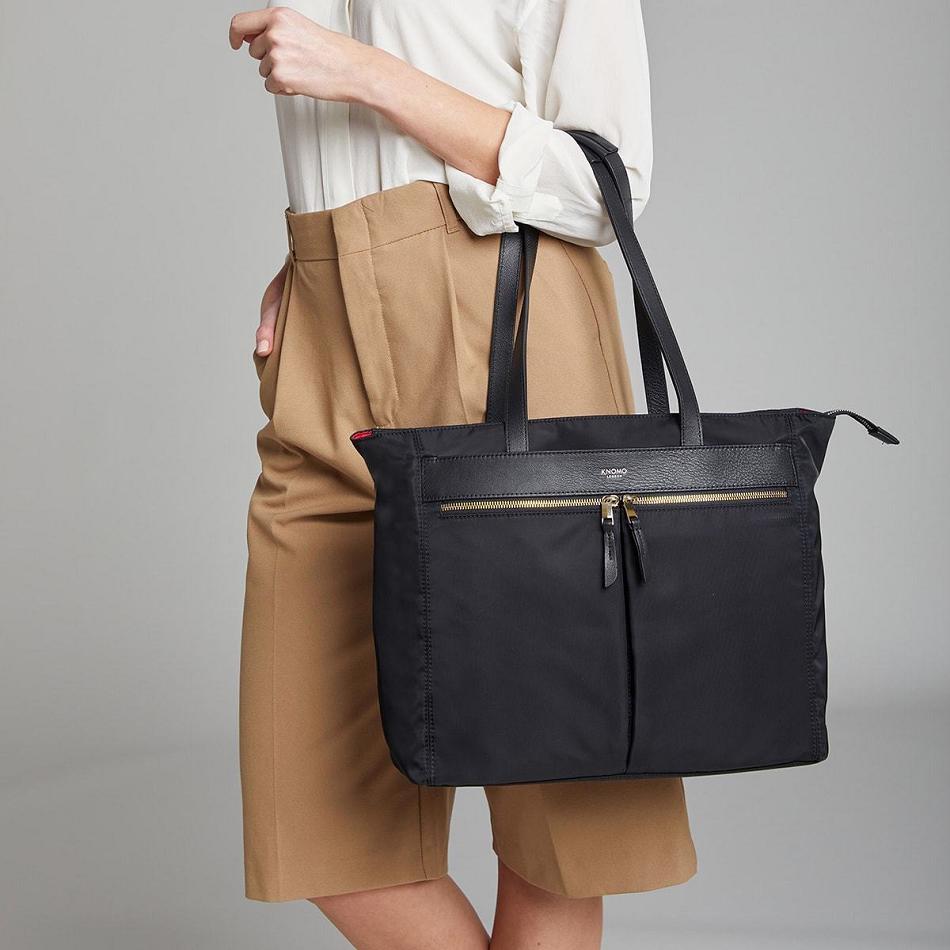 Black Knomo Grosvenor Place Tote Bags | UKJKU10200