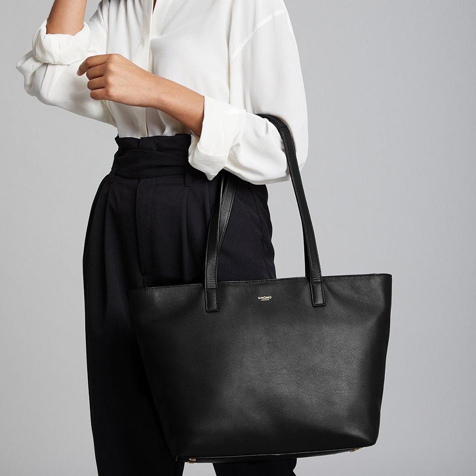 Black Knomo Mini Maddox Tote Bags | UKICD58820