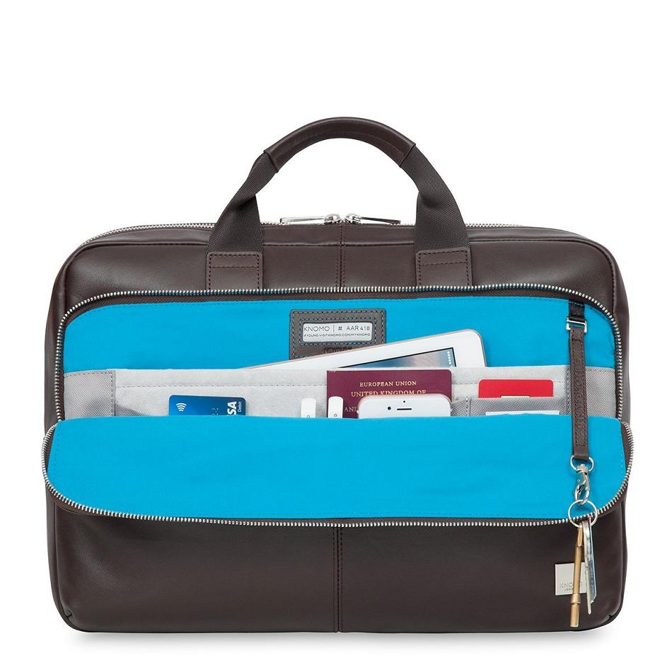 Brown / Blue Knomo Newbury Briefcases | UKJBT14700