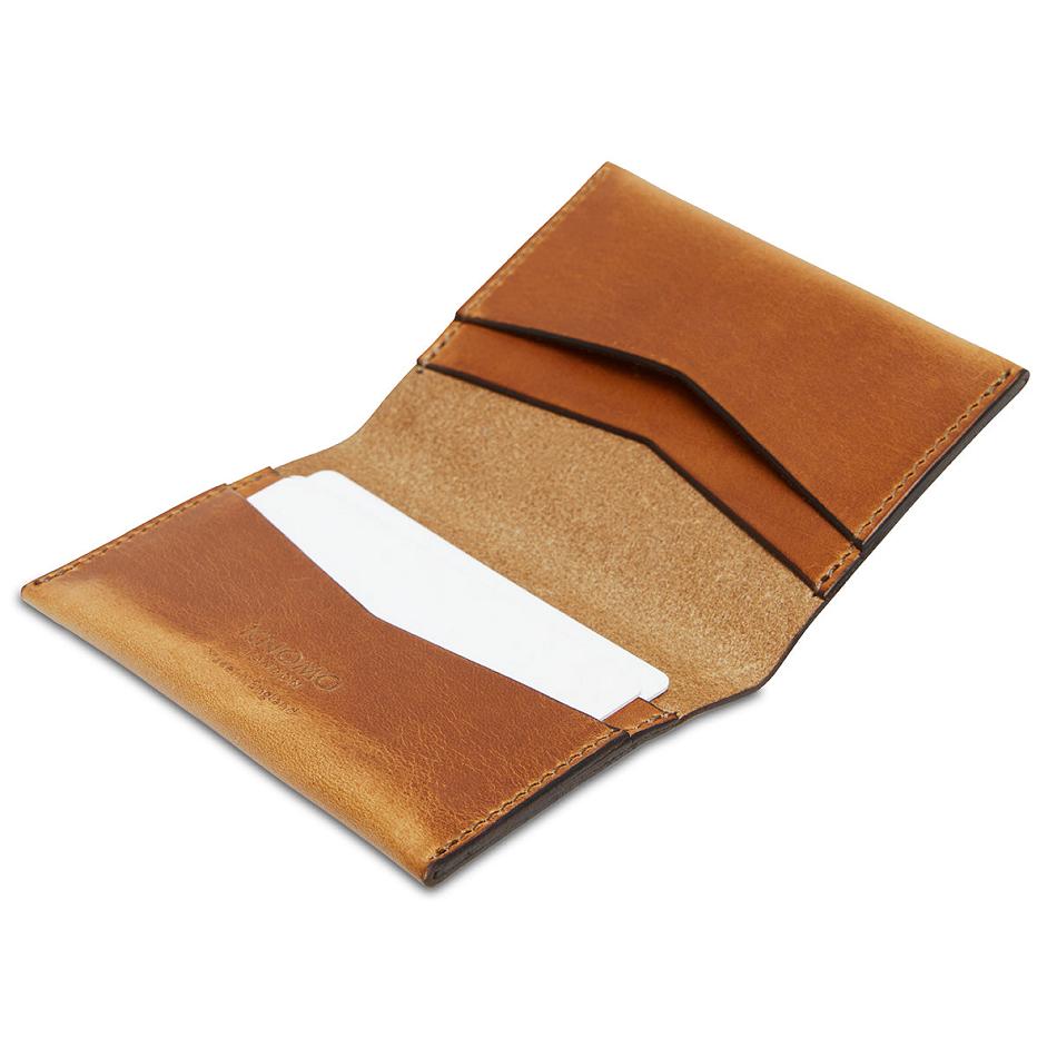 Brown / Brown Knomo Folded Card Holder Outlet | BUKSO20148