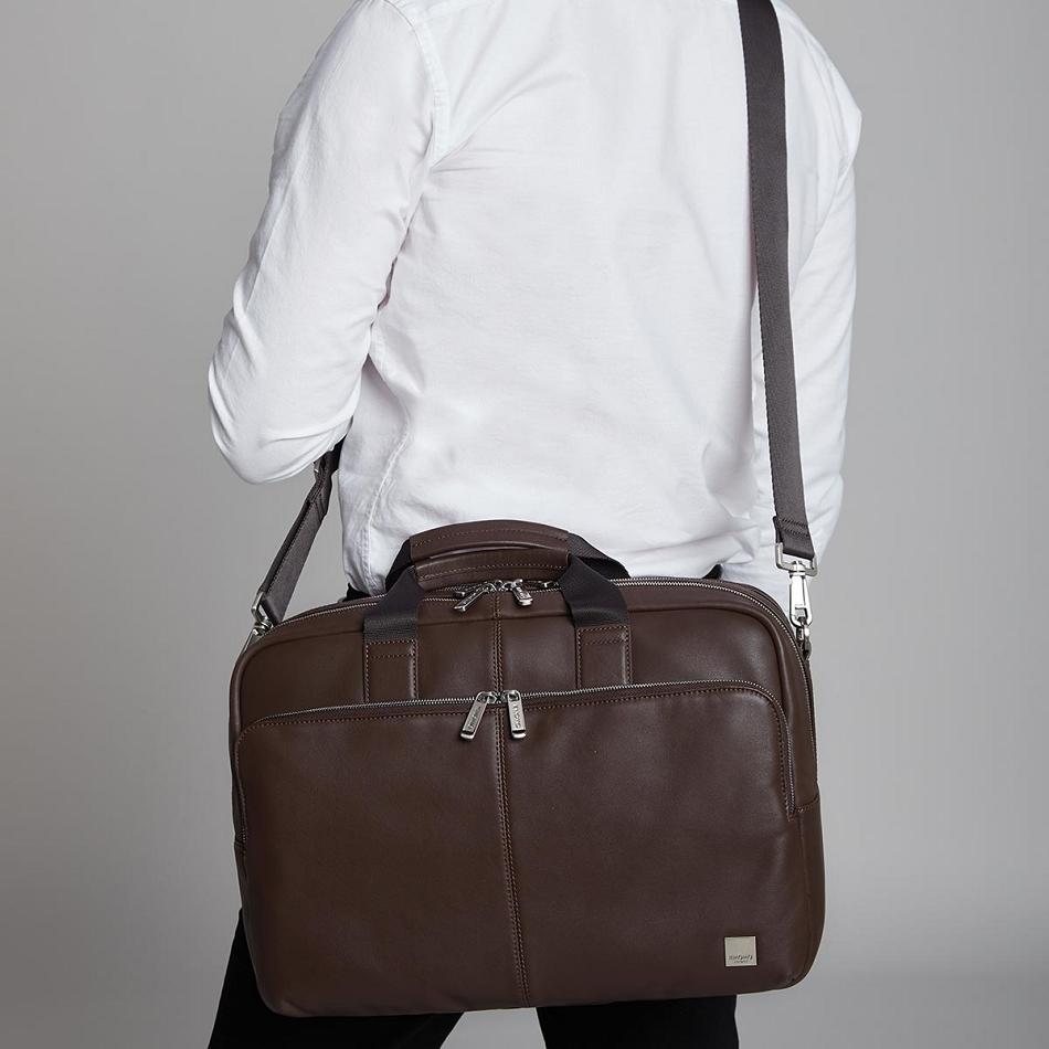 Brown Knomo Amesbury Briefcases | PUKER45168