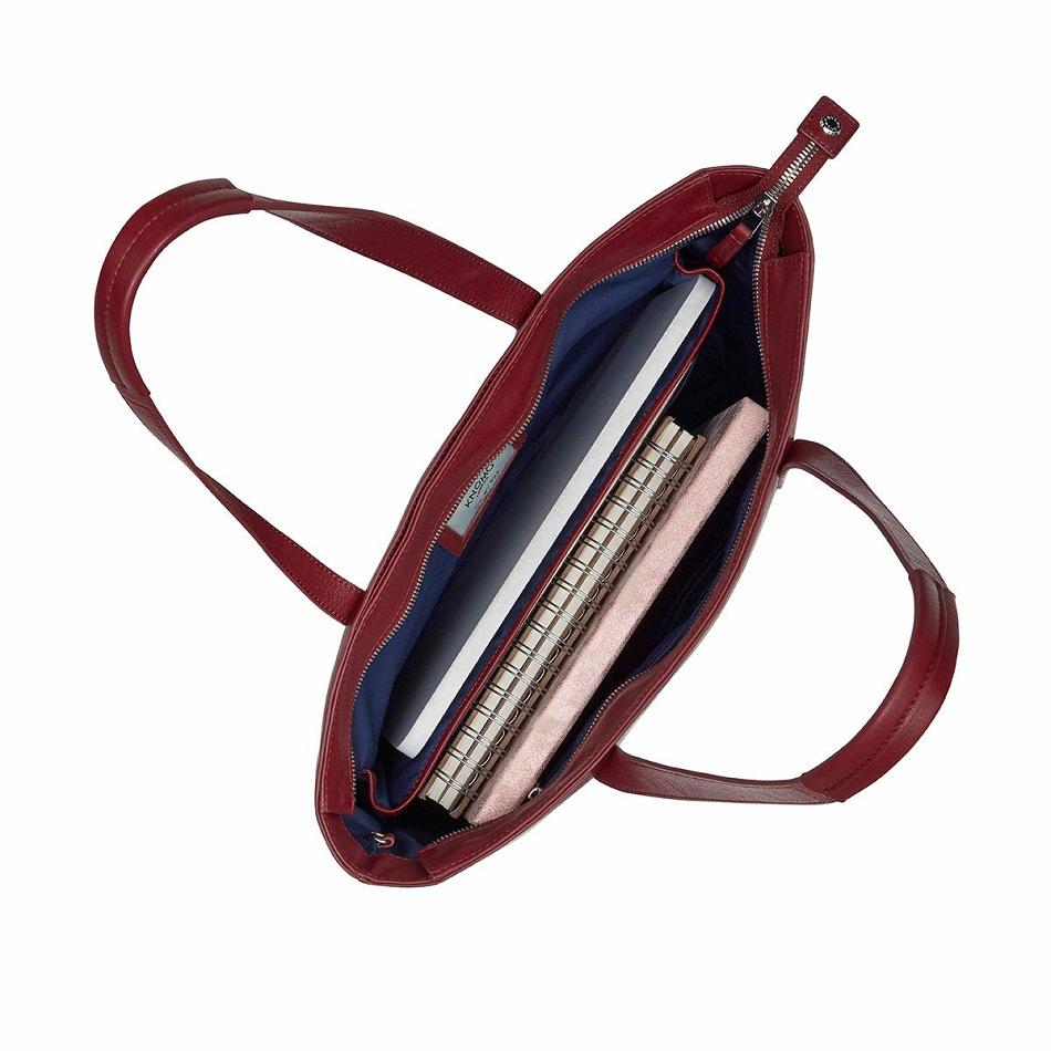 Burgundy Knomo Mini Maddox Laptop Bags | UKCIF91547