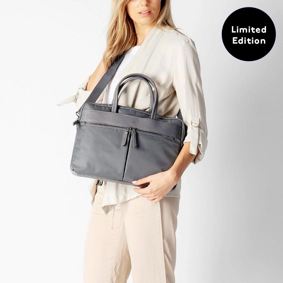 Grey Knomo Hanover Laptop Bags | YUKGT64009