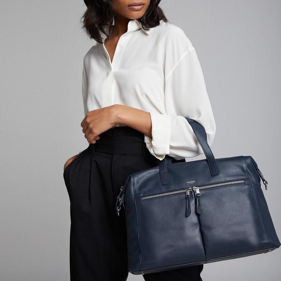 Navy Knomo Audley Laptop Bags | XUKGW89731